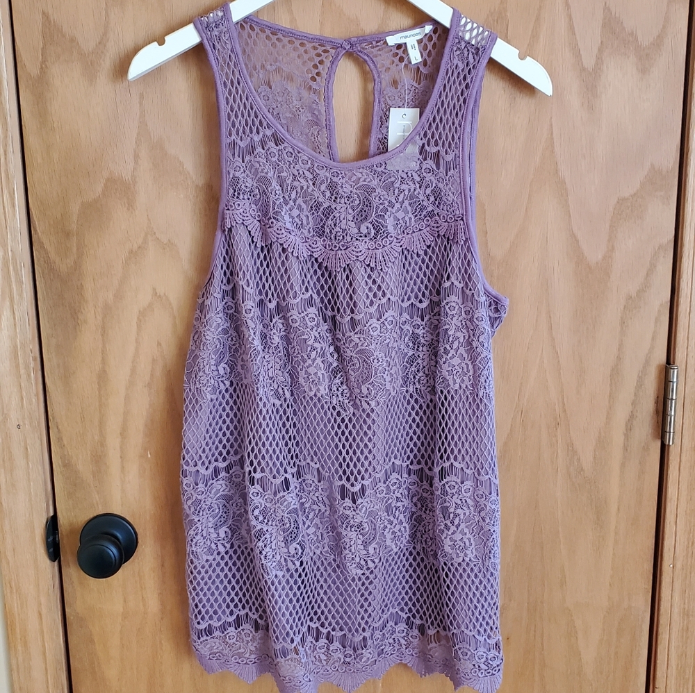 Maurices Crochet Lace Tank Top Sz. L